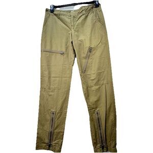 Vince Cargo Jogger Pants Women's Sz. 8 Olive‎ Zip Ankle Nylon Military Hiking